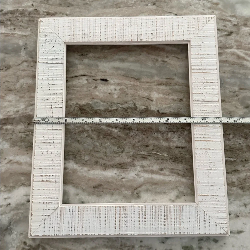 White Decorative Distressed Wood Frame - Farmhouse, Shabby Chic
